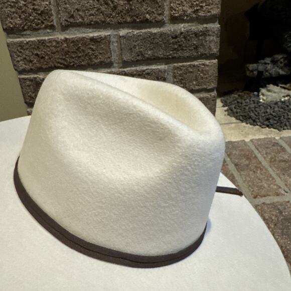 Brixton Cohen Cowboy Hat Mens Size Small (7) Dove 100% Felt Leather - Picture 6 of 16